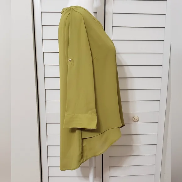 Catherine Malandrino Green Blouse       3/4 Sleeve Size S - Picture 4 of 11